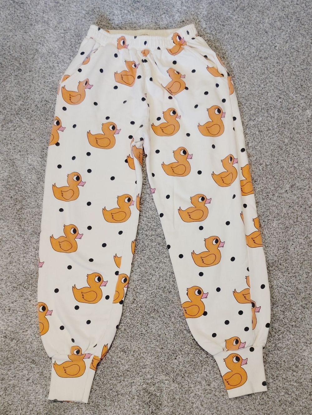Hugo Loves Tiki Orange Duck Print - Cozy Sweatpants